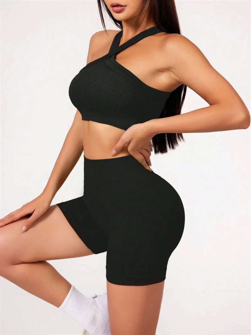 Conjunto Deportivo de 2 Piezas: Top y Shorts Tiro Alto – imagen 5