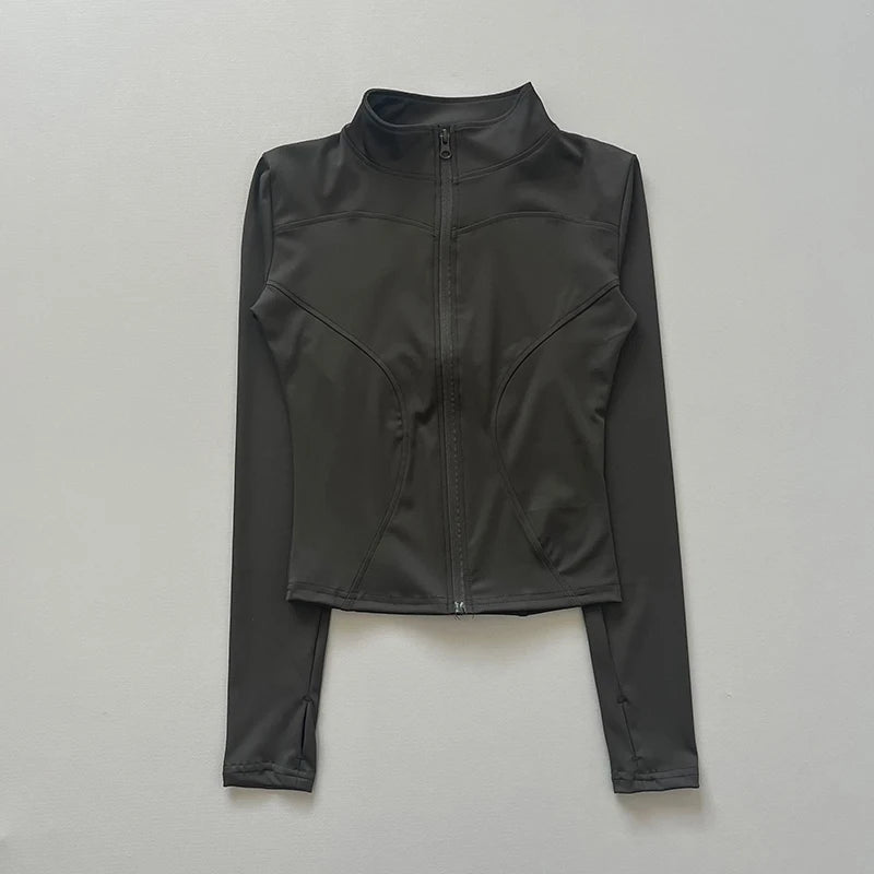 Chaqueta Deportiva Entallada de Cuello Alto para Mujer – imagen 12