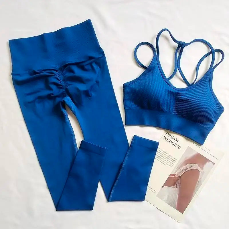 Conjunto Deportivo Sin Costuras Espalda Descubierta