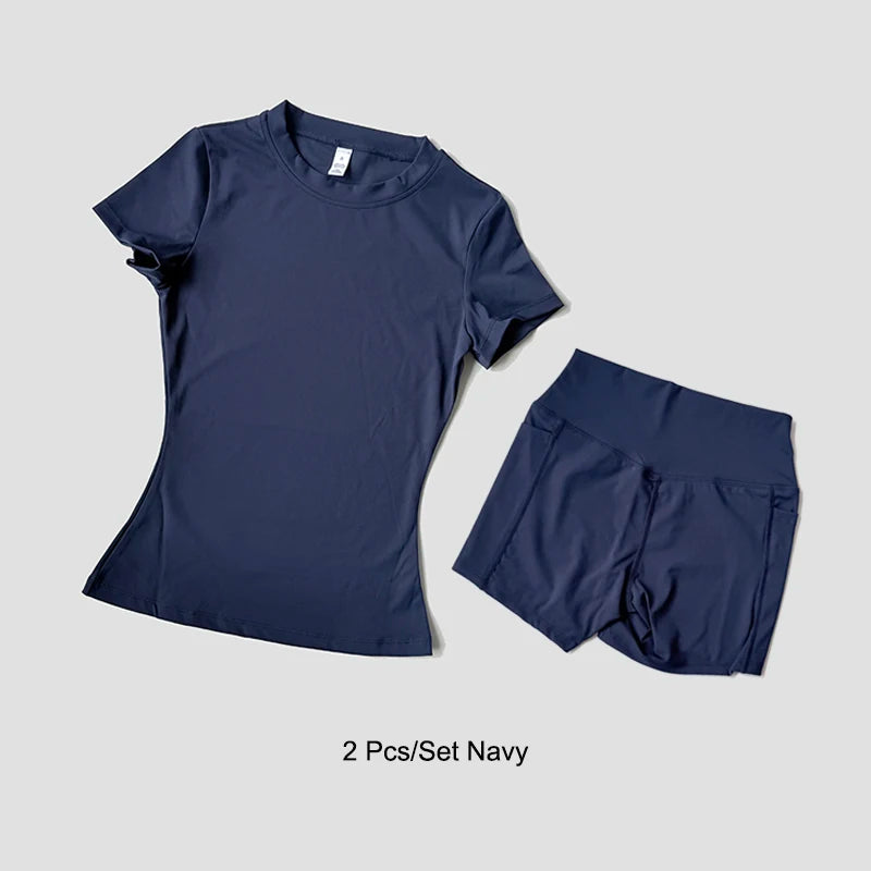 Conjunto Deportivo Top y Shorts de Tiro Alto – imagen 23