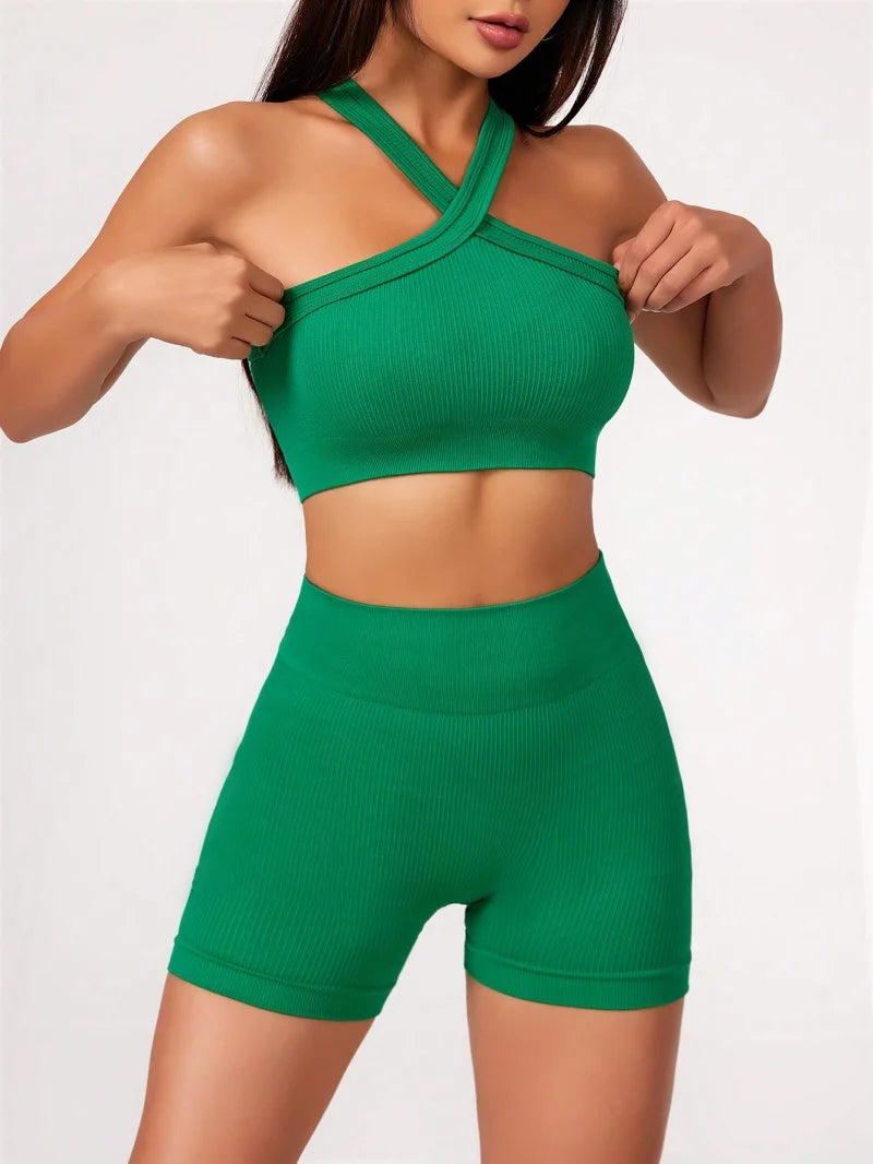 Conjunto Deportivo de 2 Piezas: Top y Shorts Tiro Alto – imagen 9